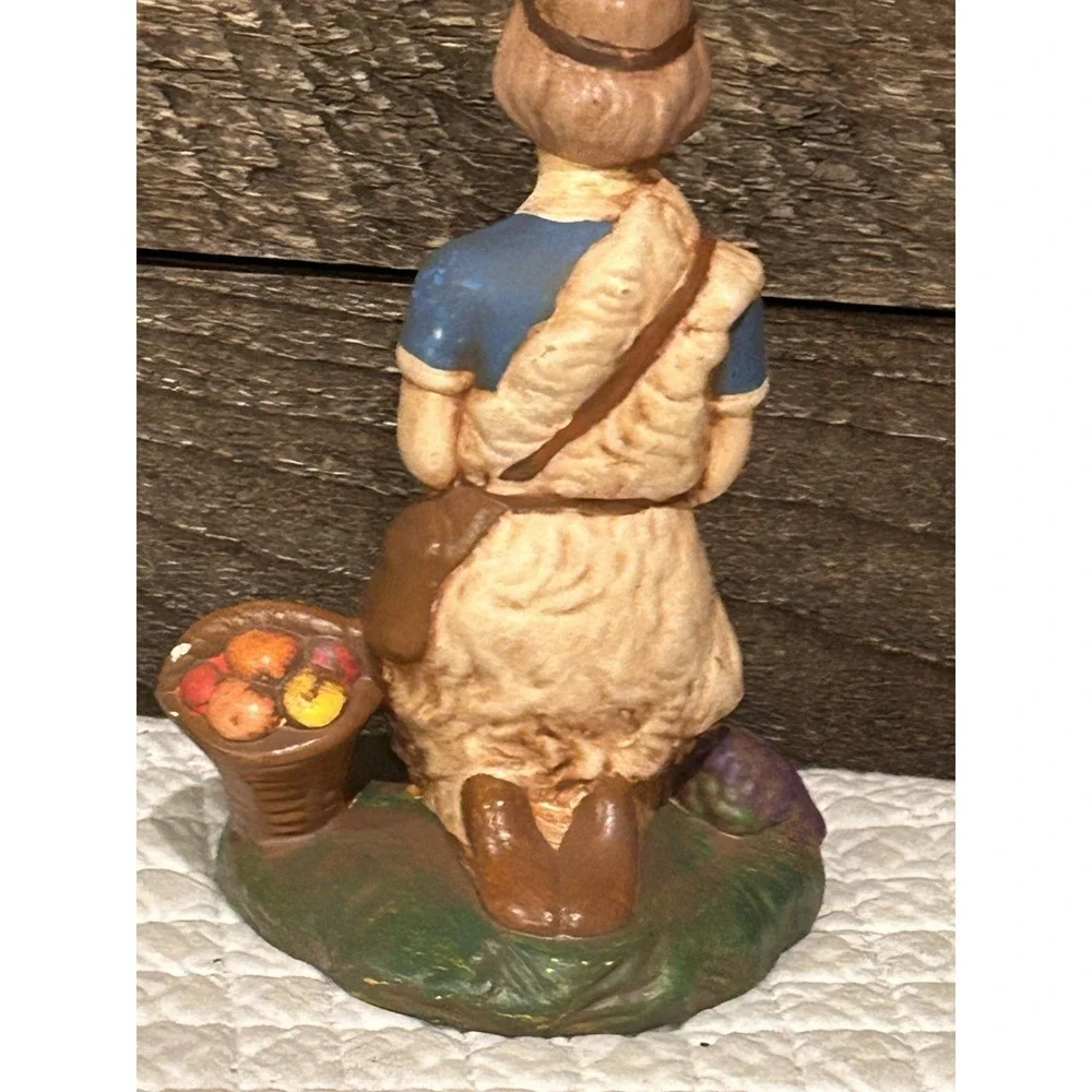 Vintage‎ Nativity Boy Holland Mold Nativity Shepherd Fruit Basket 4.5